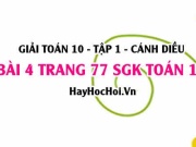 Giải bài 4 trang 77 Toán 10 Tập 1 SGK Cánh Diều